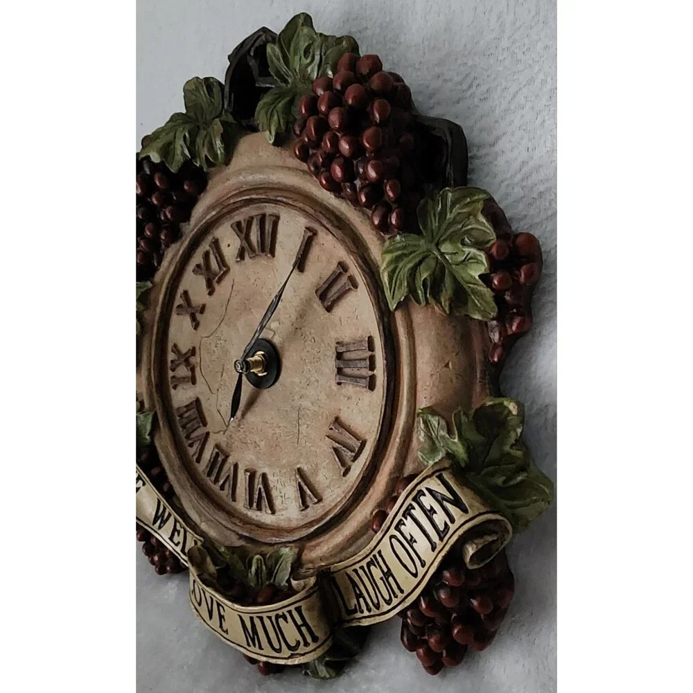 Live, Love, Laugh Grapes Wall Clock- Battery operated